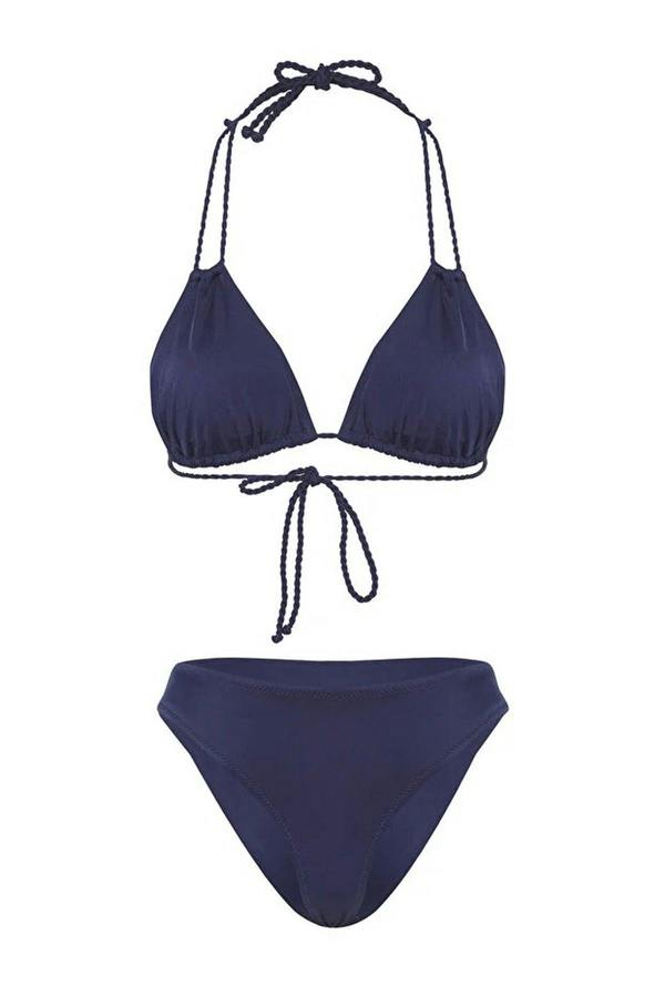 WOVCOR Tunnel Triangle Covered Regular Waist Bikini Set