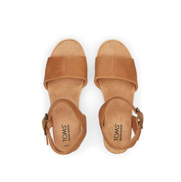 TOMS Diana Leather Women's Tan Wedges