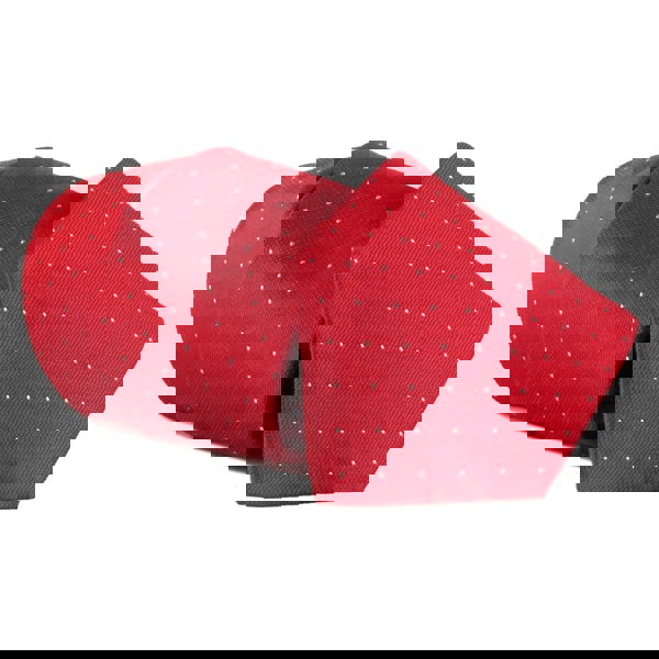 Dunhill woven twill tie in a pin dot pattern Woven raw silk with a natural slub to the fabric red white