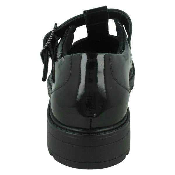 Clarks Girls Clarks T-Bar School Shoes Loxham Shine