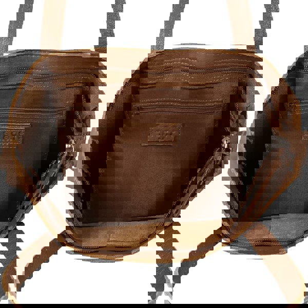 Assots London 'SIENNA' Tan Croc + Pebble Grain Unlined Leather Tote Bag