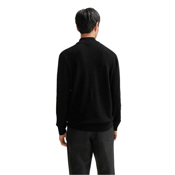 Boss Mens Ebrando-P Knitted Half Zip Jumper - Black - 