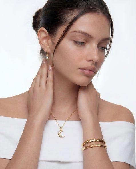 Elk & Bloom 14k Gold Gemstone Droplet Huggie Hoops