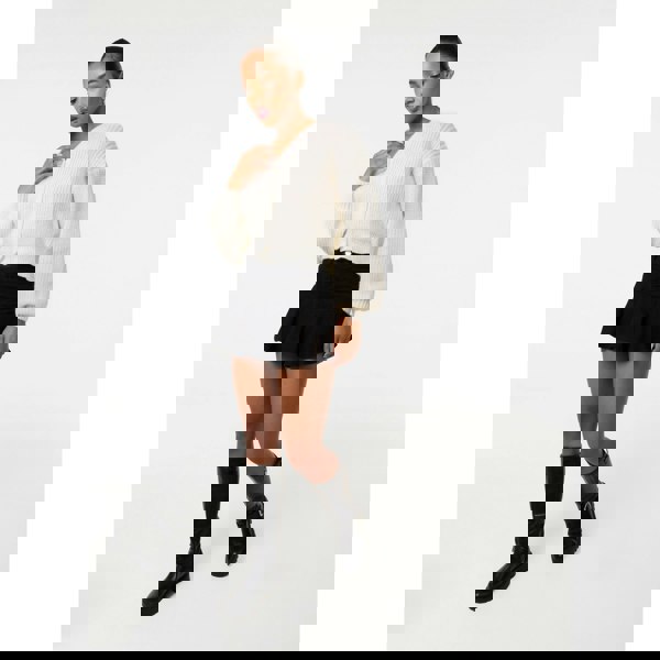 Pink Vanilla Cropped Button Cardigan