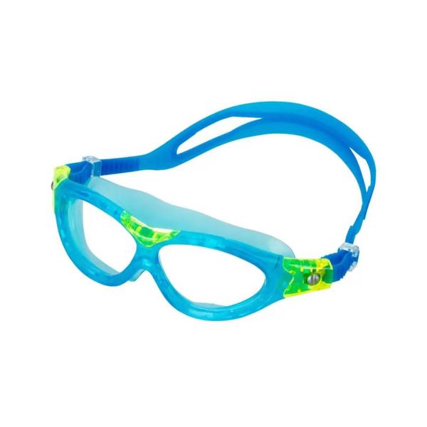 Aquafeel Endurance Pro II swim goggles in blue and green with clear lenses
