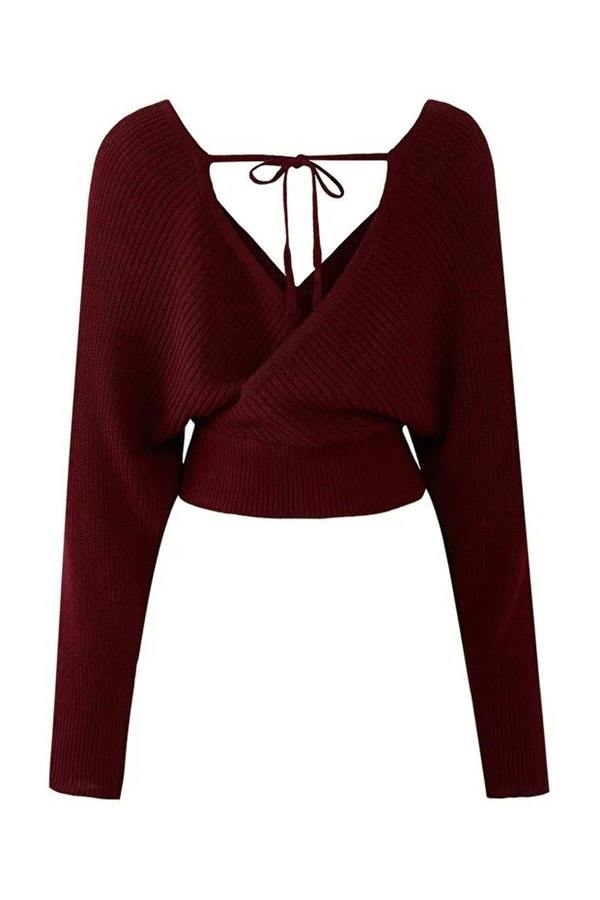 WOVCOR Wrap Front Knitted Jumper