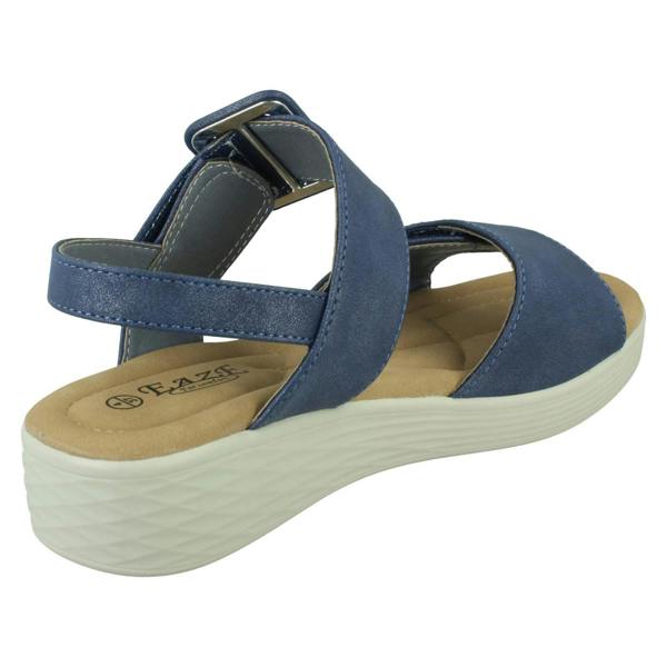 Eaze Ladies Eaze Low Wedge Mule Sandal with Chunky Buckle Strap F12080