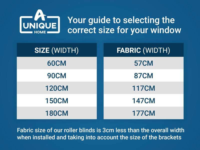 A.Unique Home Trimmable Blackout Roller Blind - 6FT - NAVY - 180cm(W) x 170cm(L)