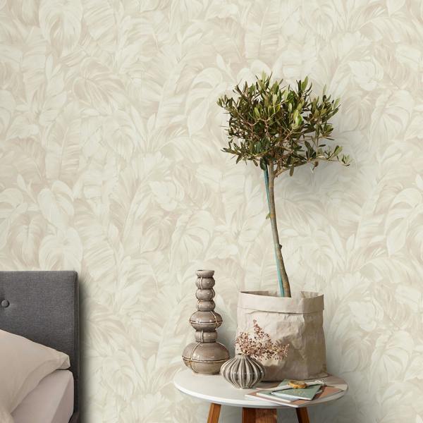 Erismann Folio Leaf Fabric Effect Wallpaper