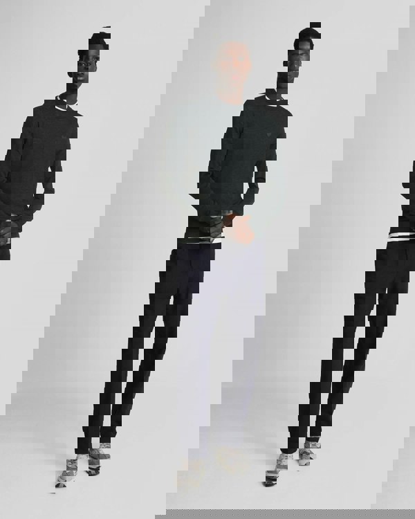 Lyle & Scott Tonal Eagle Merino Mens Crew Neck Jumper - Z865 Jet Black