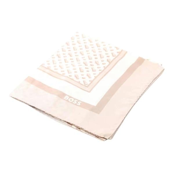 Boss Womens/Ladies Lainy Monogram Silk Scarf - Beige - 