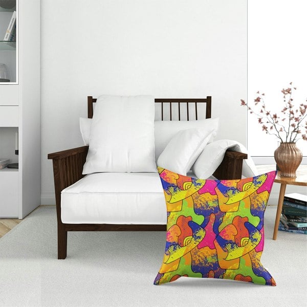 Warren Reed Bright Abstract Pattern Floor Cushion