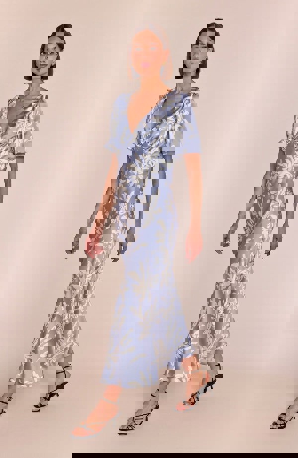 Rewritten London Ellis Dress in Blue Lily Print