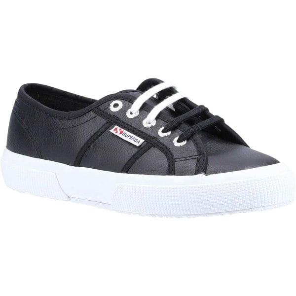 Superga 2750 Tumbled Leather Mens Trainers - Black/White