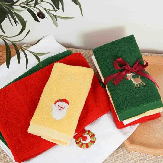 Obasyhig Christmas Embroidered Towel Gift Set
