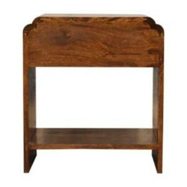 Wyld Haus Lanta Mango Wood Scalloped Bedside Table with Drawer