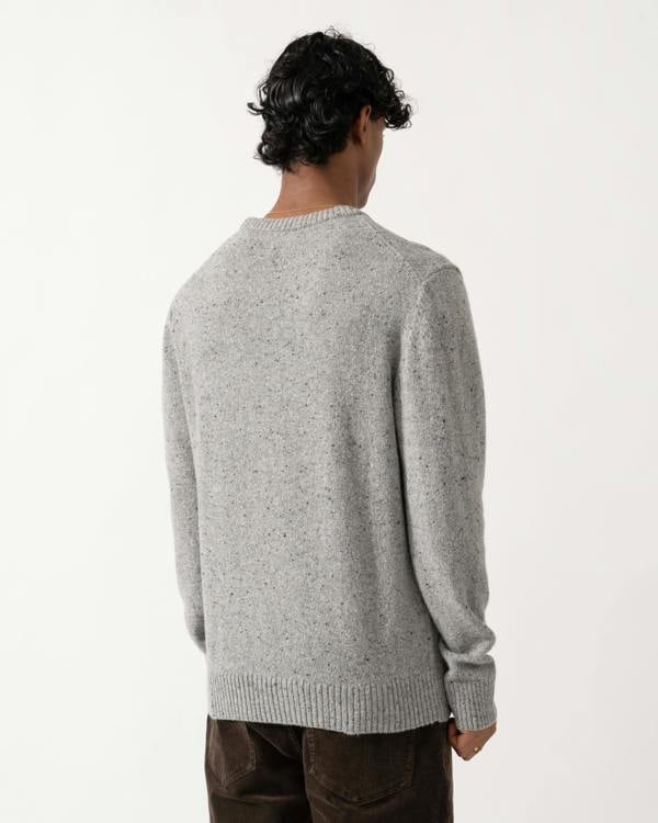 GANT Mens Wool Blend Neps Crew Neck Sweater - 93 Grey Melange