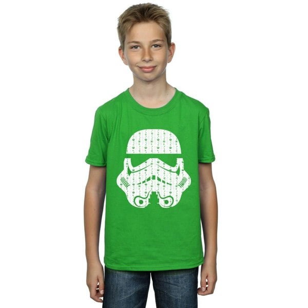 Star Wars Boys Christmas Stormtrooper Helmet T-Shirt - Irish Green