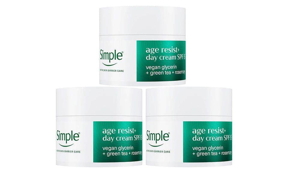 Simple Age Resist+ Day Cream Anti-Ageing Wrinkle Care Facial Moisturiser, 50ml