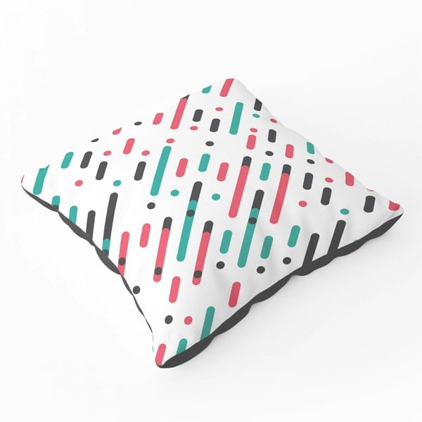 Warren Reed Overlapping Coloured Diagonal Lines Floor Cushion