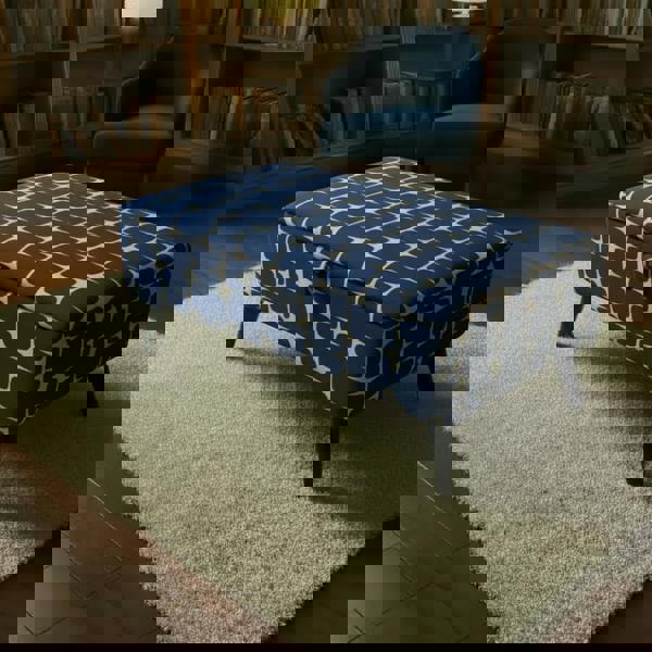 Multi-purpose ottoman storage bench with upholstered seat and hidden storage for UK living room