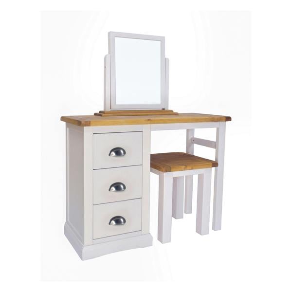 Loreo 3 Drawer Dressing Table Set Chrome Cup Handle