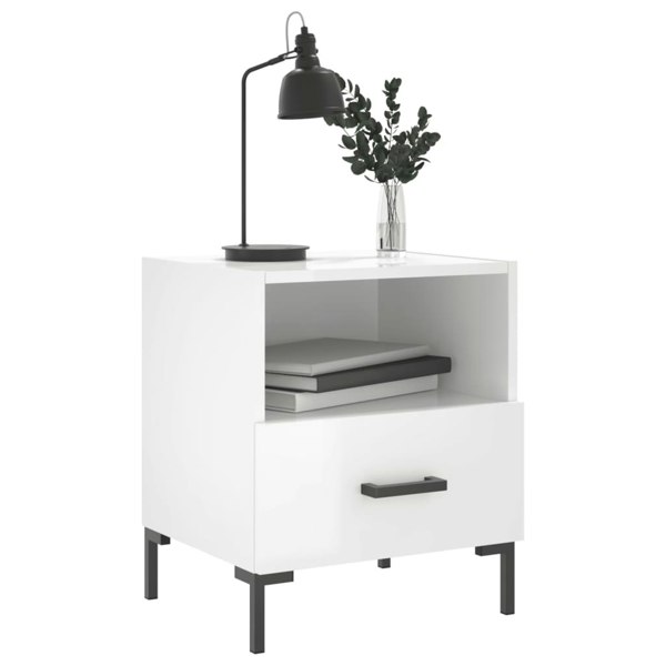 Berkfield Bedside Cabinets 2 pcs High Gloss White 40x35x47.5 cm Engineered Wood