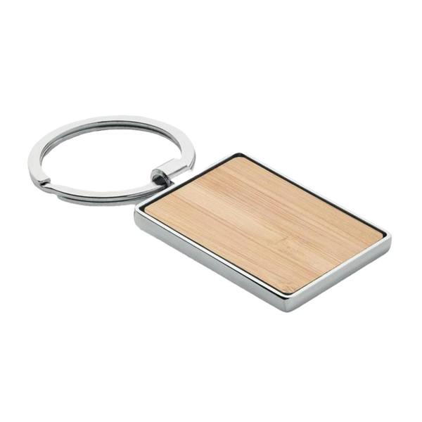 MidOcean Bendigo Rectangular Bamboo Keyring - Wood - 