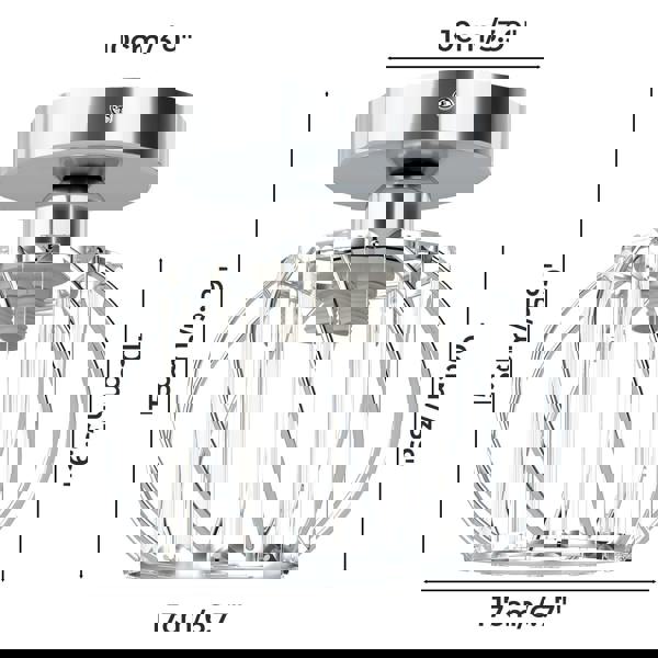 Emitto Crystal Ceiling Light Semi Flush Mount Chandelier Modern Hallway Silver