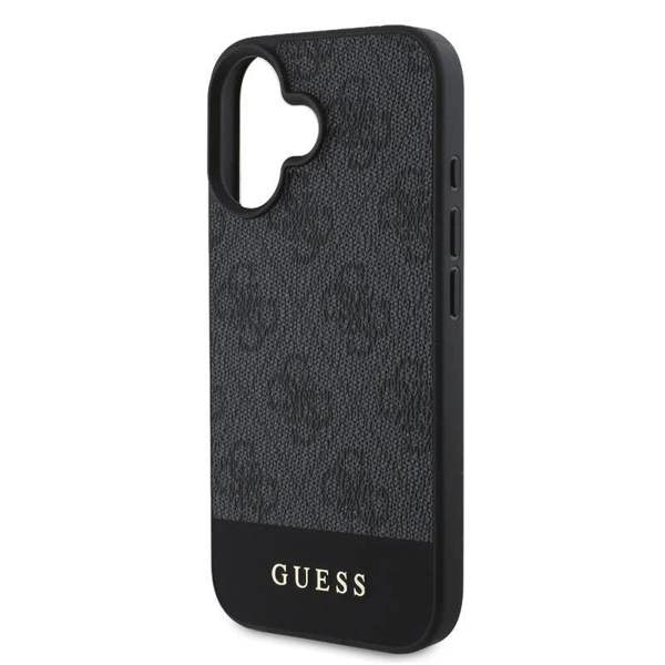 Guess PU 4G Stripe Case for iphone 16 6.1" Black - GUHCP16SG4GLGR