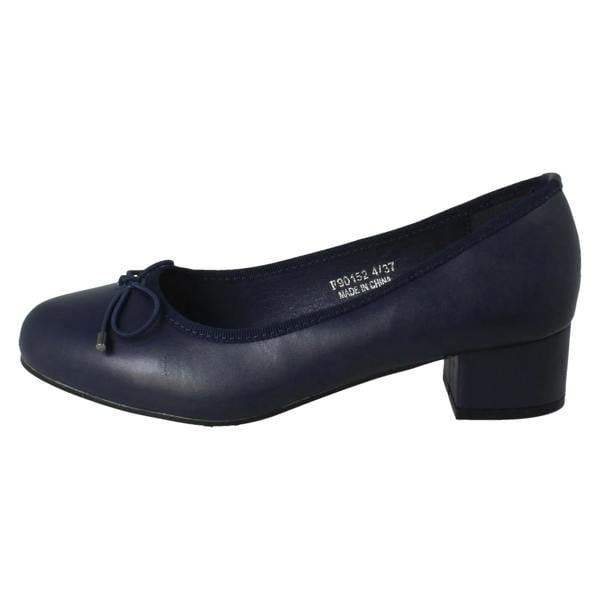 Spot On Ladies Spot On Short Heel Bow Detailed Court Shoes F90152