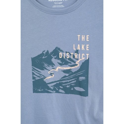 Mountain Warehouse Womens Lake District Cotton Lightweight T-Shirt - Blue - Blue - 100% Mixed