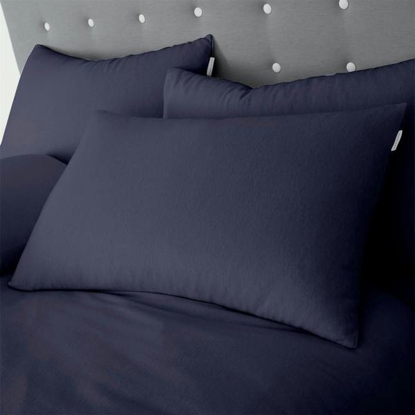 Brushed Cotton Plain Navy Duvet Cover Set