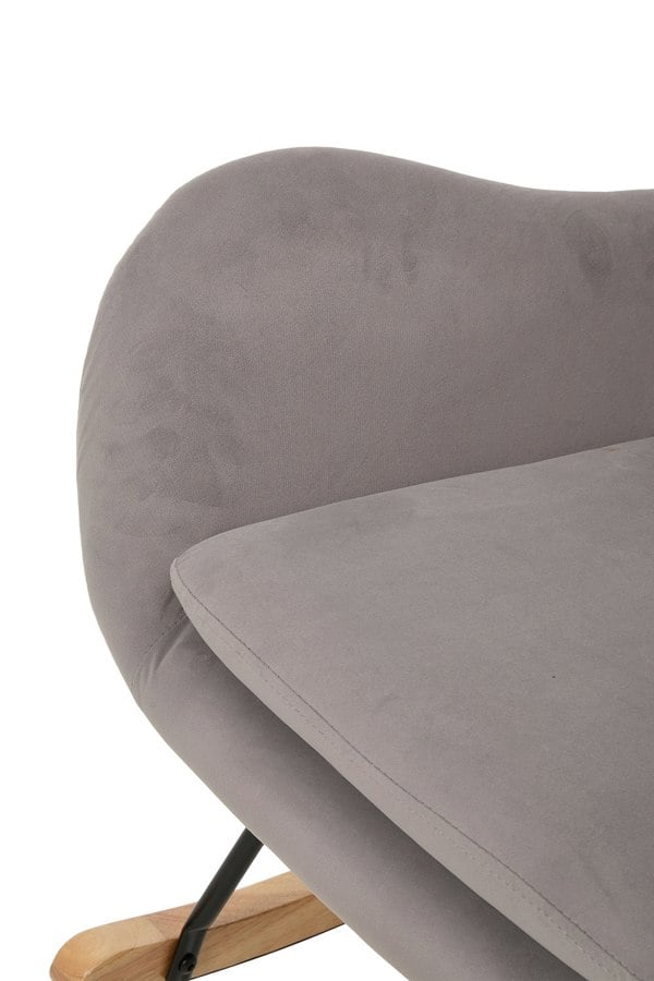 Living and Home Light Grey Velvet Upholstered Rocking Chair