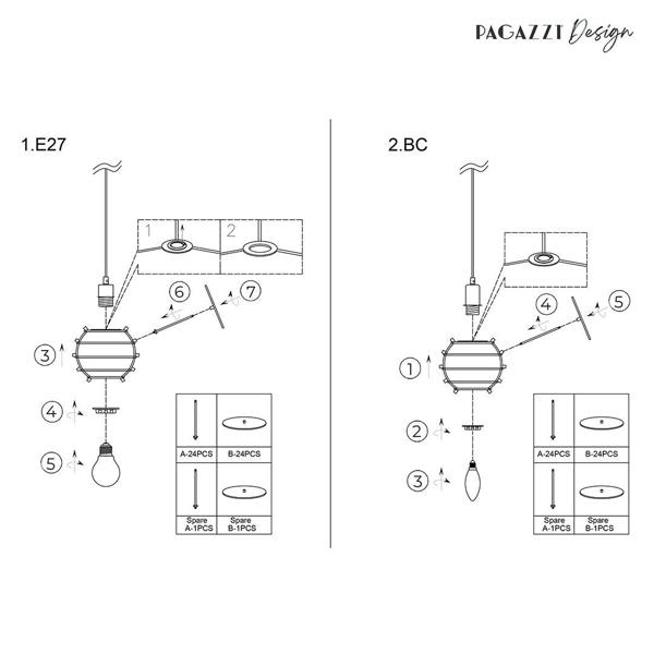 Pagazzi Lighting Skye 30Cm Sputnik Ball Easy-Fit Pendant