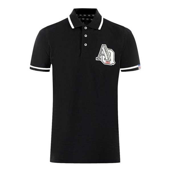 Aquascutum AQ 1851 Embroidered Tipped Polo Shirt - Black