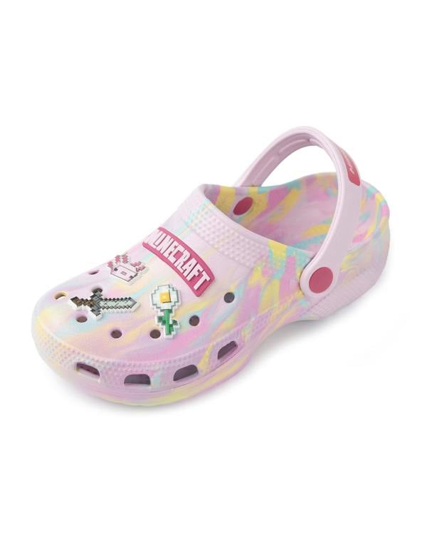 Minecraft Girls Purple Multi Character Clogs
