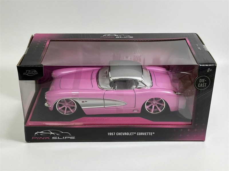 Jada 1957 Chevrolet Corvette Pink 1:24 Scale Pink Slips Jada 253293018