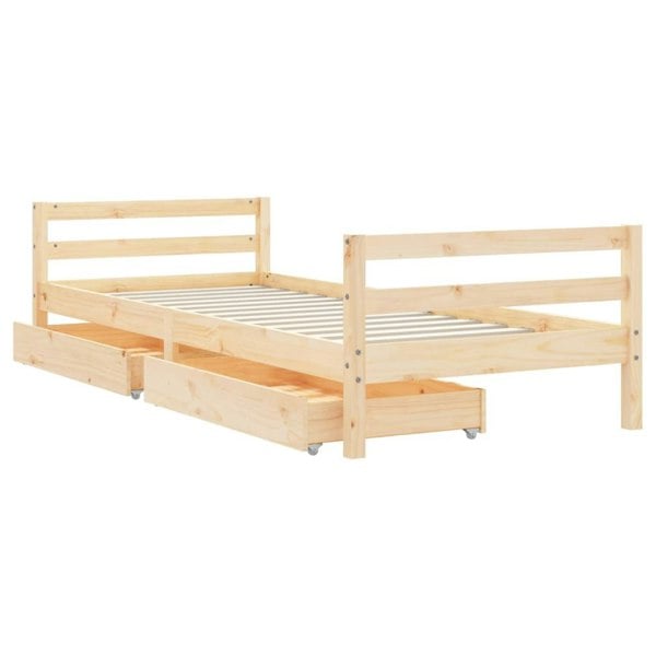 Berkfield Kids Bed Frame with Drawers 80x200 cm Solid Wood Pine
