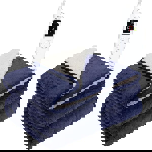 MONHOUSE Heated Electric Throw 9H Timer 9 Heat Setting Shearling Fleece Blanket