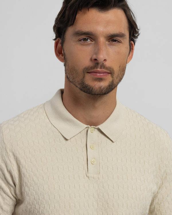 Steel & Jelly Burton - Geo Texture Knitted Polo Shirt