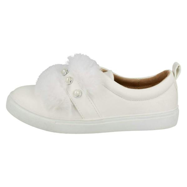 Spot On Girls Spot On Faux Pearl Strap Fur Trim Shoes