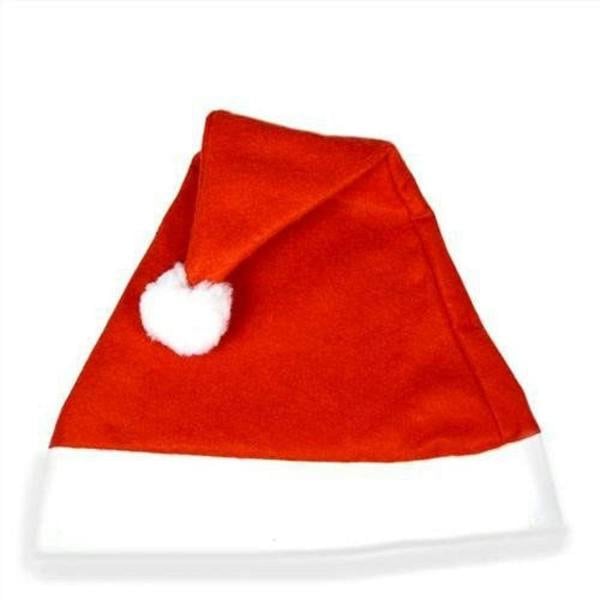 Adult Size Red and White Soft Felt Santa Hat with Pom-Pom for Festive Dress-Up image 5