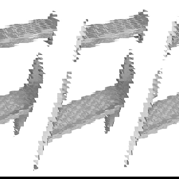 Monstershop Adjustable 2 Section Galvanised Staircase - 600mm Wide