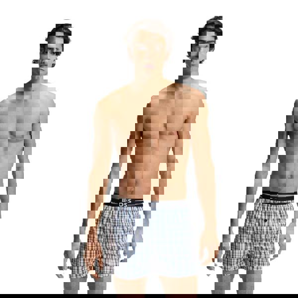 Boss Mens Cotton Pyjama Shorts (Pack of 2) - Dark Blue - 