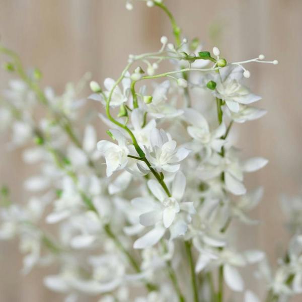 Wyld Haus Set of 3 Artificial Flowers  White Cymbidium Sprays