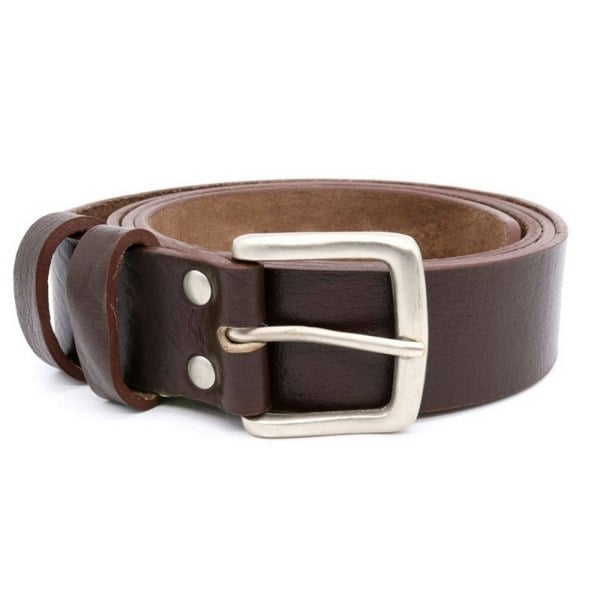 Duke Mens D555 Liam Leather Square Buckle Belt - Brown