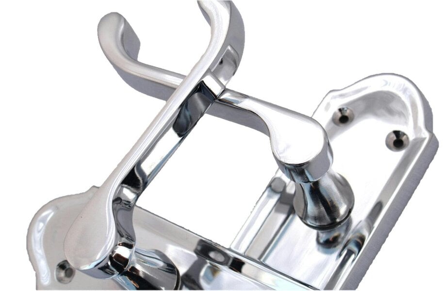 EDH Door Hardware Chrome Door Handles - Askworth Internal Door Handles with Bathroom Sash