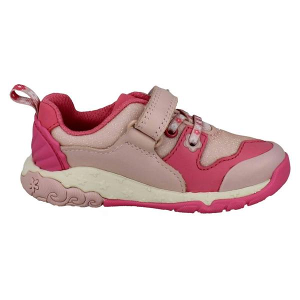 Clarks Girls Clarks Casual Glittery Trainers Tidal Shell