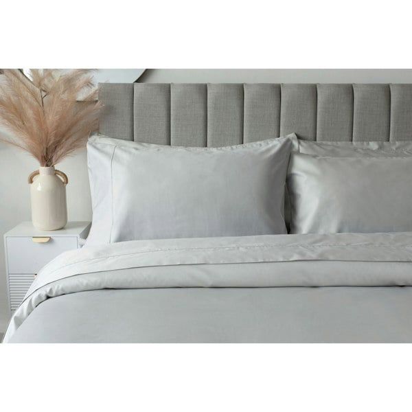 Belledorm Embroidered Detail Egyptian Cotton Pillowcase - Platinum